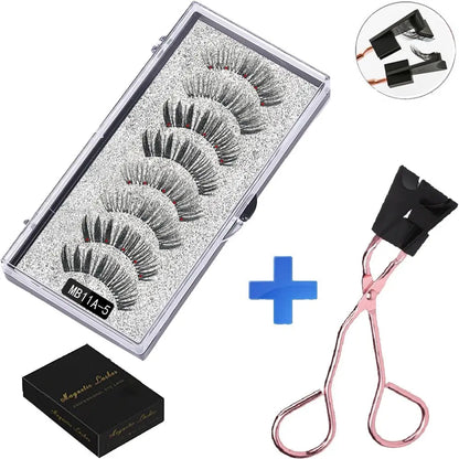 5 Magnetic Eyelashes Curler Set Long, 3D Mink Magnetic lashes - Tress's Beauty