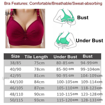 Breathable Thin Mold Cup Bra for Large Size Women - No Steel Ring Comfortable Lingerie with Push Up Effect - Tress's Beauty