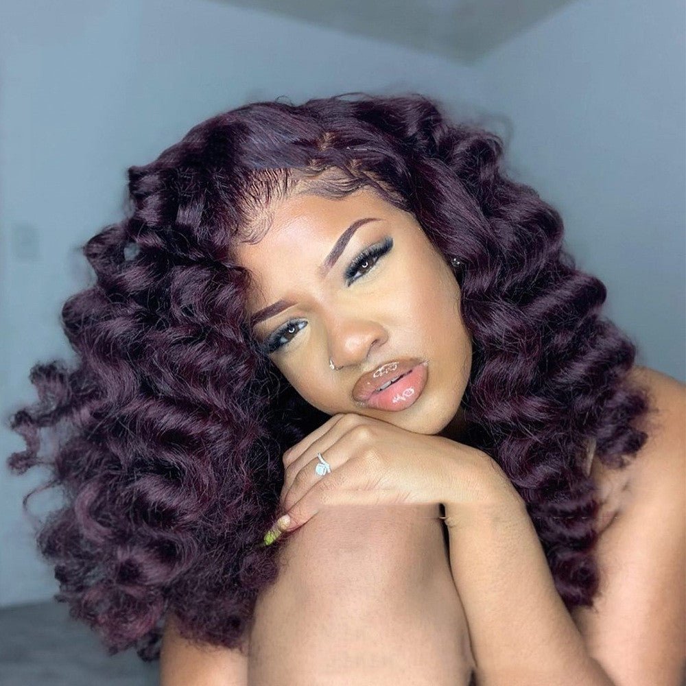 Curly Afro Purple Wig