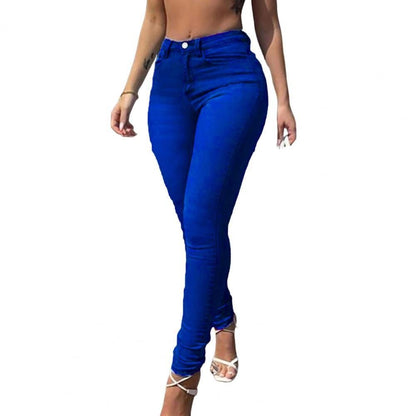 Comfortable and Stylish Denim Skinny Jeans with High Waist and Elastic Fit