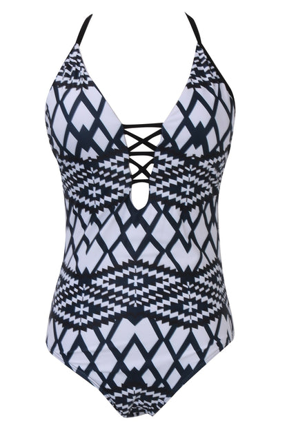 Stylish and Secure Halter Bathing Suit