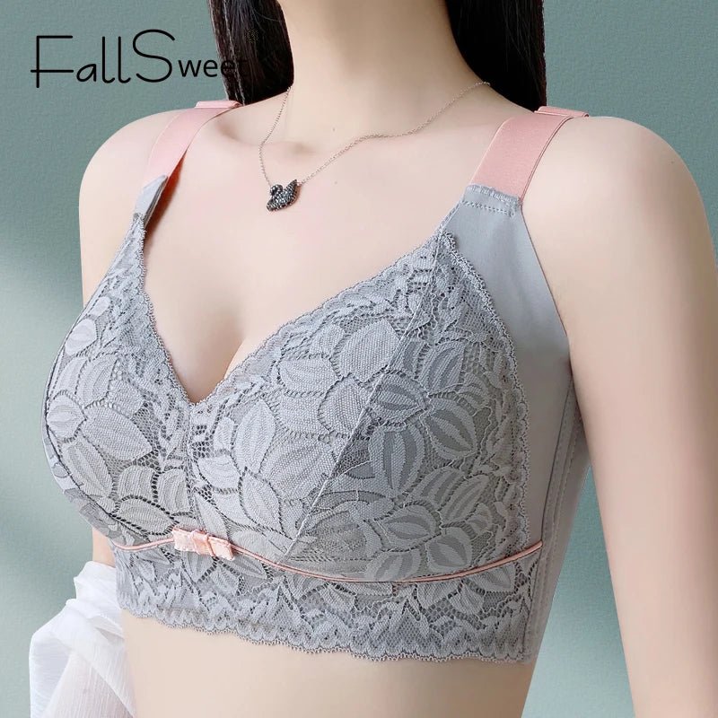 Plus Size Lace Bralette: FallSweet Wireless Lingerie for Women - Push Up, Seamless, Multiple Colors - Sizes 36-46 - Tress's Beauty