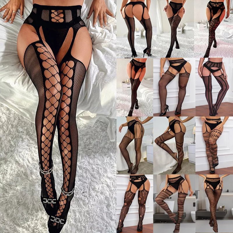 Sexy Black Fishnet Stockings - Breathable, Comfortable & Versatile - One Size Fits Most - Tress's Beauty