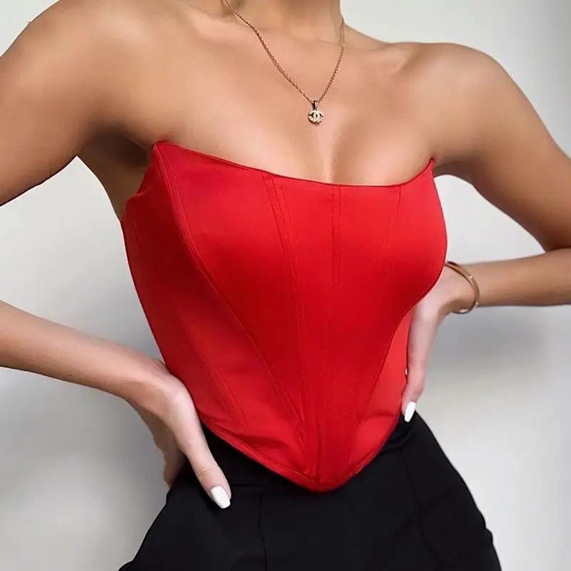 Sexy Velvet Off-Shoulder Crop Top with Backless Design - Perfect for Underwear or Fashion - Tress's Beauty