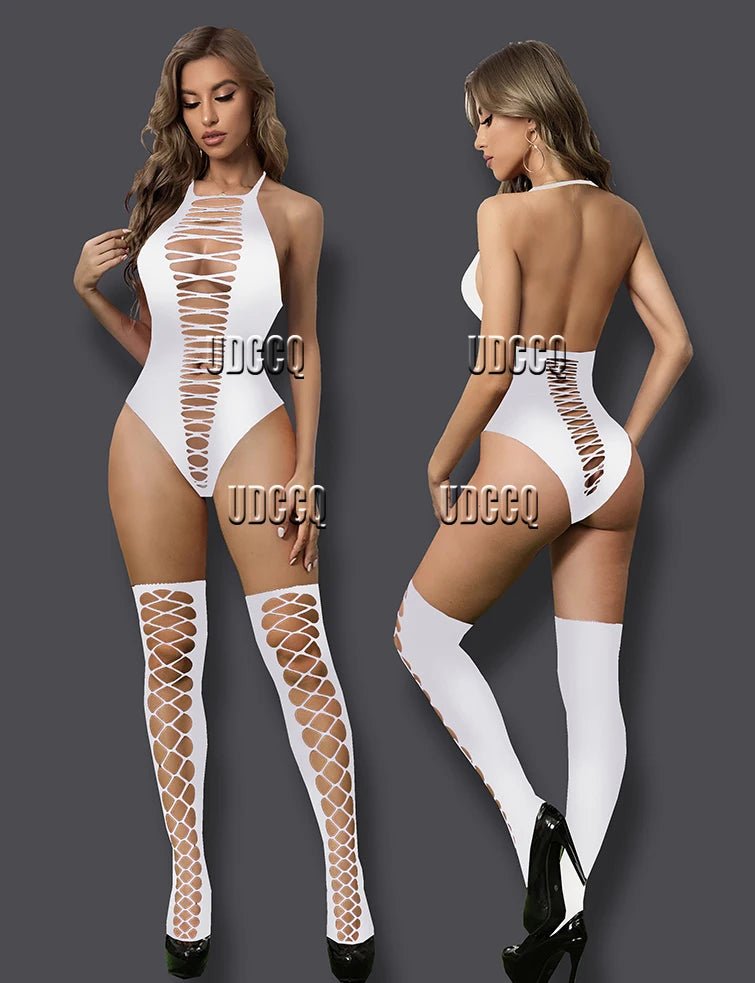 Sexy White Bodystocking Lingerie - Ultimate Comfort & Versatility - Tress's Beauty