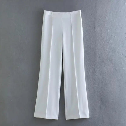 Slim Belt Pants Set - High Waist & Chic Blazer - Tress's Beauty