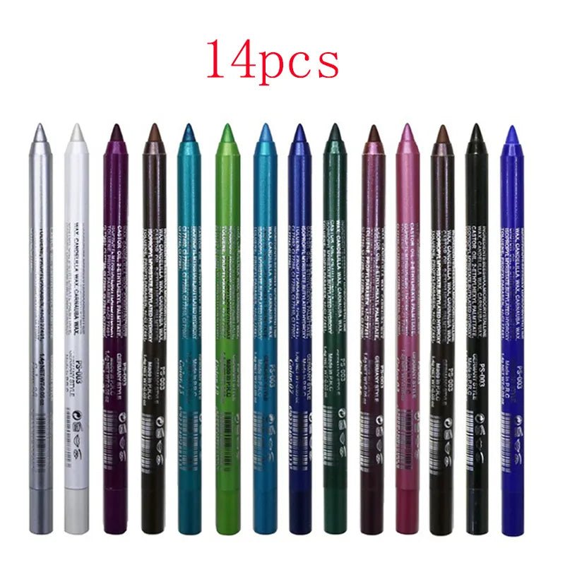 Vibrant and Waterproof: 14 Shades of Long-Lasting Eye Liner Pencil - Tress's Beauty