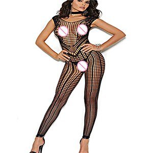 Women Sexy Jumpsuit Perspective Long Sleeves Nightclub Transparent Tights Fishnet Full Body Stockings Clubwear Nightwear Qq676 - Tress's Beauty