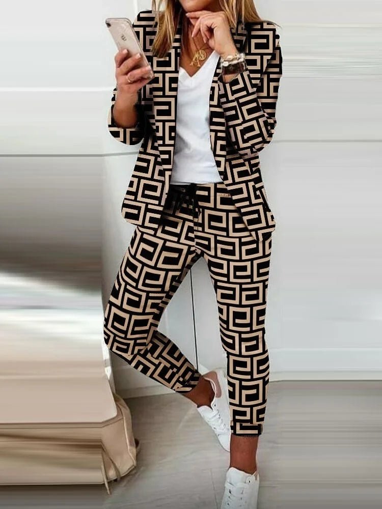 Women's Denim Look Blazer & Pants Set - Casual Fashion - Free Shipping - Tress's Beauty